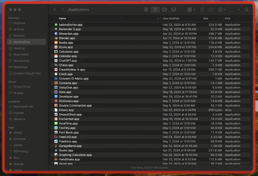 Finder Window with glow effect